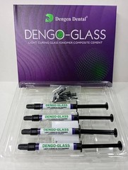 Dental DENGOGLASS Light Cured Glass Ionomer Restorative Cement 4 x 2gm Kit