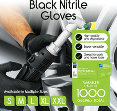 Black Nitrile Disposable Gloves, Medical Exam Grade, Powder Free, Puncture