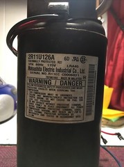 Matsushita model: 2R11U126A 6D 1PH 60Hz 115V LRA40 R22 Compressor