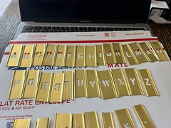 C.H. HANSON REUSABLE 36WM22 Stencils 34 Piece Single Letter Sets, Brass, 1/2 in