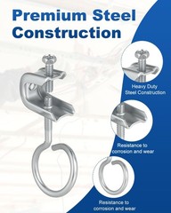 1/4″ x 20 Beam Clamps Steel Small C Clamp with Screws Rings for Pipe Cable Tube