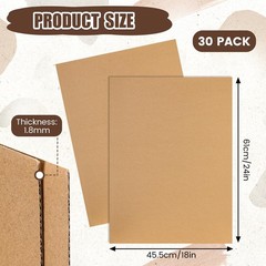 30 PCS 24×18 Inch Corrugated Cardboard Sheets Flat Packaging Insert Pad