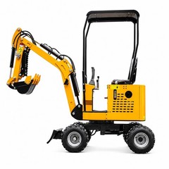 1 Ton Mini Wheel Excavator Mechanical Thumb RATO Engine Compact Digger US Stock