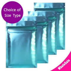Multi-Size Matte Blue Double-Sided Foil Mylar Flat Zip Lock Bag w/Tear Notch B08