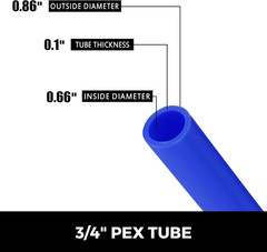 3/4″ PEX Tubing 300Ft Blue Non-Barrier PEX-B Water Pipe Coil