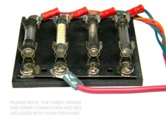 FUSE BLOCK FUSE HOLDER, 4-POSITION, GLASS FUSES (i.e. 3A, ABC, AGC) WITH SCREWS