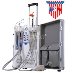 Portable Dental Delivery Unit With Air Compressor Curing Light Ultrasonic Scaler