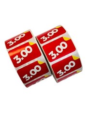 1000 1.5″x1″ $3.00 Books Price Point of sale Red & Yellow Labels Stickers