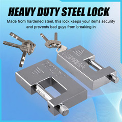 Heavy Duty Security Padlock D-Shaped Chain Lock 94mm Shipping Container Garage