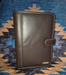 🔥New! Franklin Covey Chocolate Synthetic Leather Organizer Planner 7″ x 9″