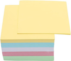 500 Sheets Bright Color Non-Sticky Blank Notes Cube 3X3 Inch 5 Colors Memo Paper