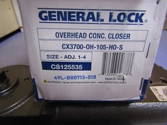 1 – General Lock Overhead Concealed Door Closer CX3700-OH-105-HO-S. NEW in Box,
