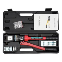 12 Ton Hydraulic Wire Crimper Crimping Tool Battery Cable Lug Terminal W/20 Dies