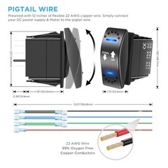 Compact DPDT Rocker Switch with Built-in LED and Easy Installation Adaptors