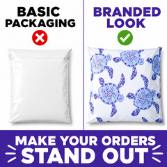 10×13 Turtle Designer Poly Mailers Boutique Shipping Bags Cute