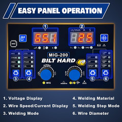 200A -110V/220V 6-In-1 Welding Machine Aluminum Mig/Flux Core Mig/Lift Tig/Stic