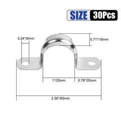 JDHGSHL 30Pcs 1 Inch Stainless Steel Conduit Clamps, 2 1 inch（25 mm）30 pcs