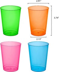Hard Plastic 10-Ounce Party Cups/Drinking Glasses/Tall Tumblers, 25-Count,