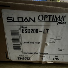 Sloan Optima Plus ESD200-LT Electronic Soap Dispenser, Chrome Plate Finish