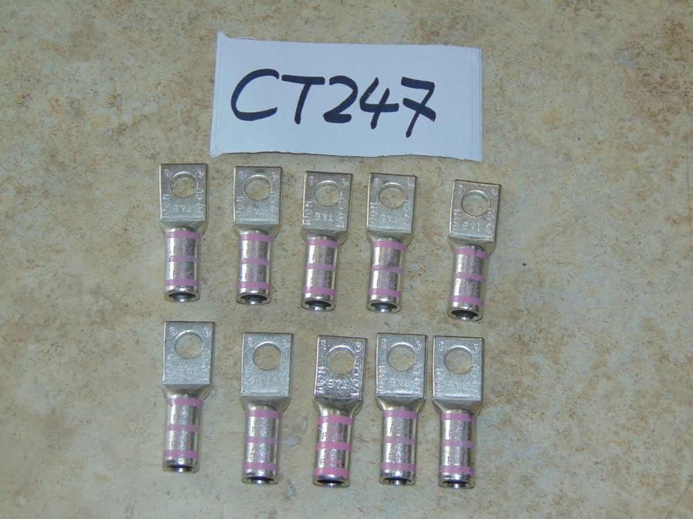 THOMAS & BETTS T&B 100 N 1/0 CU CU 42 PINK DIE ELECTRIC LUG NEW (10 Pack)