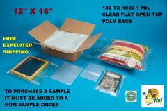 100 to 1000 12×16 1 MIL Lay Flat Clear Open Top End Poly Plastic Bags 1Mil