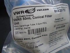 (1) New VWR 50mL 0.2um Sterile Conical Filter Unit Full Assembly PES 89220-710
