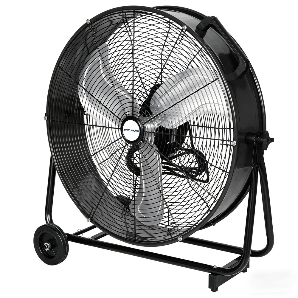 BILT HARD 24″ 8100 CFM High Velocity Industrial Drum Fan, 24 Inch, Black
