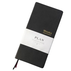 Fromthenon PU Leather Weekly Plan Portable 7.4 x 3.7 x 0.6 inches, Black