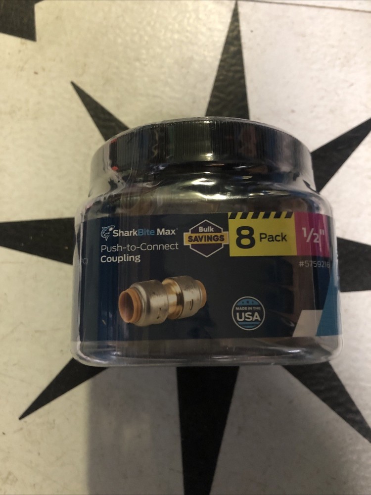 8 pack ~SharkBite MAX 1/2 inch Couplings/Couplers