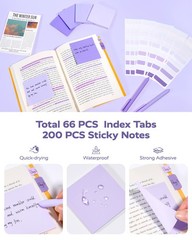 Four Candies Aesthetic Purple School Supplies Kit with Case for Girls Back to