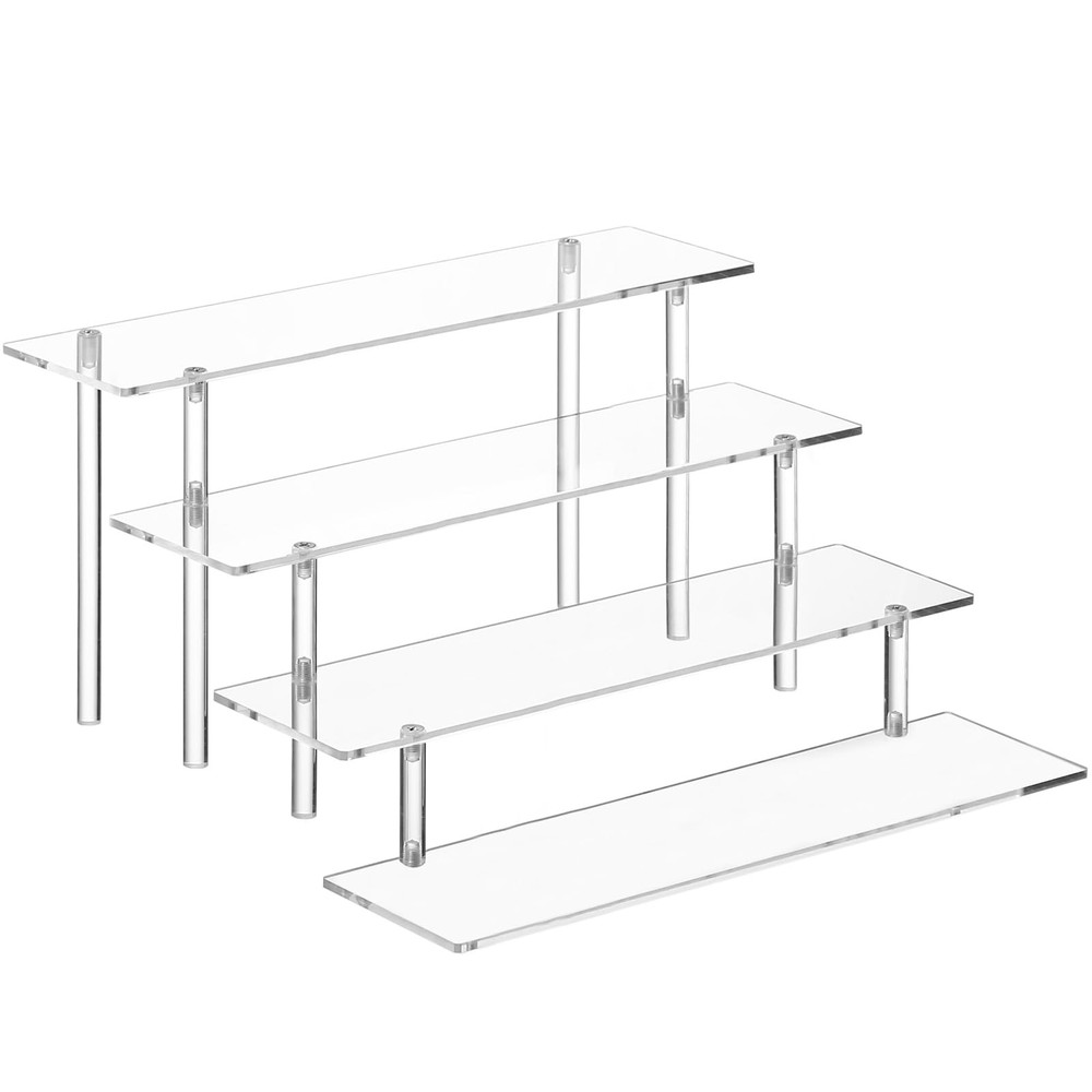 HENABLE 4 Tier Acrylic Perfume Organizer Stand, Clear Display Risers for
