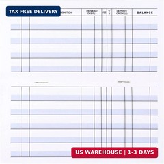 Larger Lines 20 Pack Checkbook Register, Check Registers for Personal Use, Blank