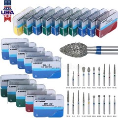 100PCS Dental Diamond Burs for High Speed Handpiece Medium FG 1.6mm AZDENT USA