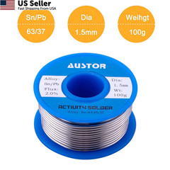 AUSTOR 63-37 Tin Lead Rosin Core Solder Wire for Electrical 1.5mm 100g