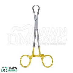 2 Pcs Bone Reduction Forceps 5.5″ & 8″ Curved Pointed Tip Gold Plated Instrument