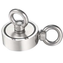 1000Lbs Double Sided Fishing Magnet Kit Strong Neodymium Magnet / Carabiner Rope