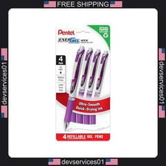 4 Pack Purple Gel Pens with Smooth Liquid Gel Ink for Writing