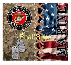 20oz Sublimation Tumbler Wrap US Marine Ready To Press Heat Transfer