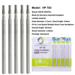 Wave Dental Surgical Burs For Straight Handpiece Taper Fissure Carbide HP 44.5mm