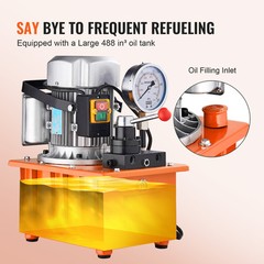 VEVOR Electric Hydraulic Pump Double Acting Oil Pump 10000 PSI 8L Manual Valve