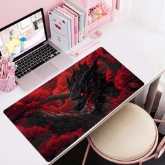 Huge Dragon Large Mouse Pad – Red and 15.7L x 31.5W inches, Black
