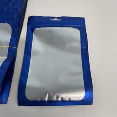 98 Mylar smellproof Clear window Blue resealable bags 7×4.75 (entire bag) 98-Cou