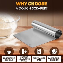 Bench Scraper Kitchen – Multipurpose Pastry 5.9″L x 4.53″W, Silver
