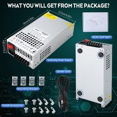 DC 12V 100A 1200W Switching Power Supply, 110V/220 V Power Supply AC to DC Co…