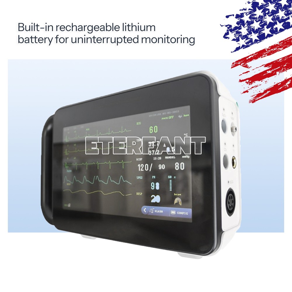 7 Inch Touch Screen Multi-parameter Patient Monitor Portable Vital Sign Monitor