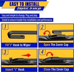 Rooppa 3-Piece Wiper Blade Set for Kia Sportage (2017–2022) / Hyundai Santa Fe (