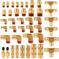43 PCS Brass DOT Air Line Fittings Kit for Semi Truck Trailer Brake System, USA