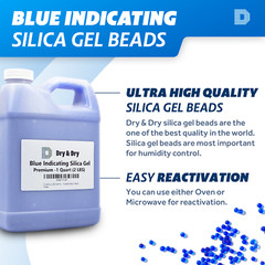 1 Quart Premium Blue Indicating Silica Gel Beads(2 LBS) – Rechargeable