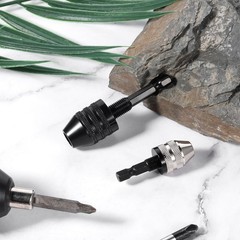 2 PCS Keyless Drill Chuck for Impact Driver, 1/4 Inch Hex Shank Drill Chuck F…