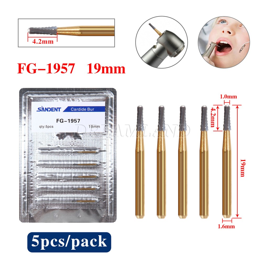 Dental Tungsten Steel Carbide Crown Metal Cutting Burs For High Speed FG-1957